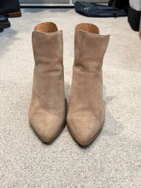Steve Madden Women's Suede Pointed-Toe Ankle Boots in Taupe